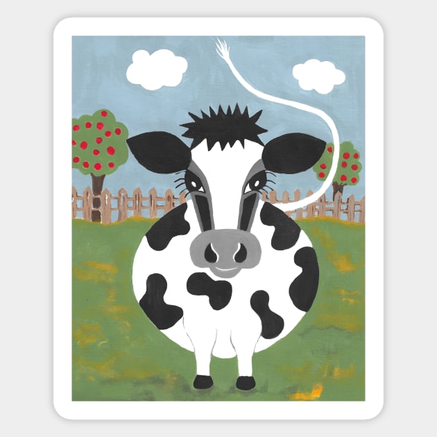 FUNNY Cow Lover Acrylic Painting Sticker by SartorisArt1